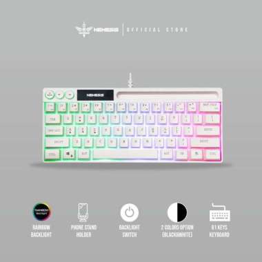 Keyboard Gaming NYK K06 Keyboard Rainbow Backlight Putih