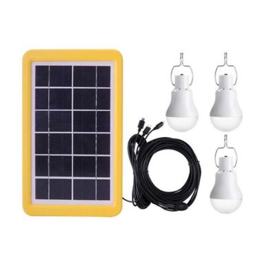 Oem Paket Panel Surya Solar Cell 3 Lampu - Putih PUTIH