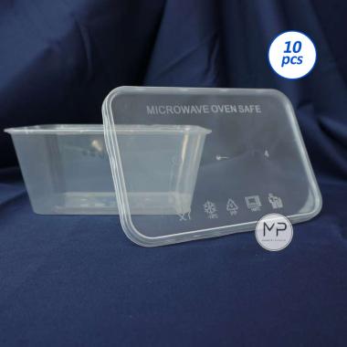 Thinwall 1000ml / Kotak Makanan 1000ml / Food Container 1000ml / Mika Thinwall 1000ml - 10pcs TRANSP