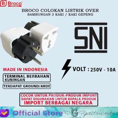 BROCO COLOKAN LISTRIK OVER STEKER SAMBUNGAN 3 KAKI CONVERTER ADAPTOR