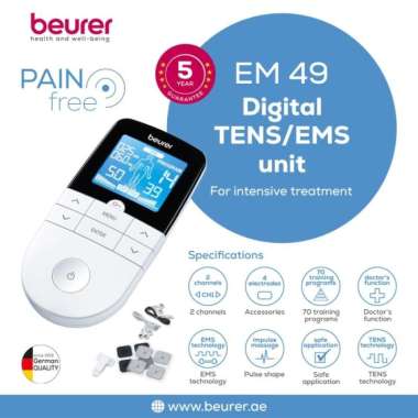 Promo BEURER Digital TENS EM 49 TENS / EMS Digital Include 4 pads EM49  Diskon 23% di Seller Alat Medis Jakarta - Kembangan Selatan, Kota Jakarta  Barat
