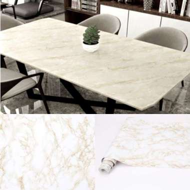 [High Quality] Wallpaper Dapur Marmer Putih Doff / Tidak Glossy Hitam Krem Cream Gold Dinding Plafon