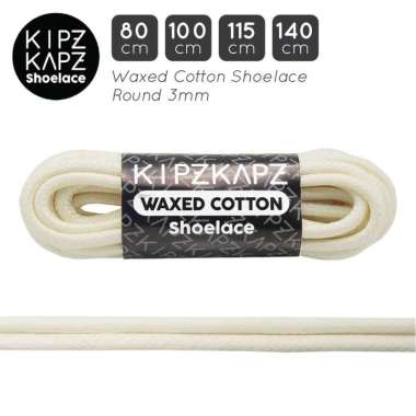 KIPZKAPZ WS9 Tali Sepatu Lilin / Waxed Cotton Round Shoelace [3mm] 100 cm white