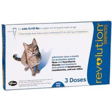 High Quality Revolution For Cats 5 - 15 lb (blue) 1 Tube -