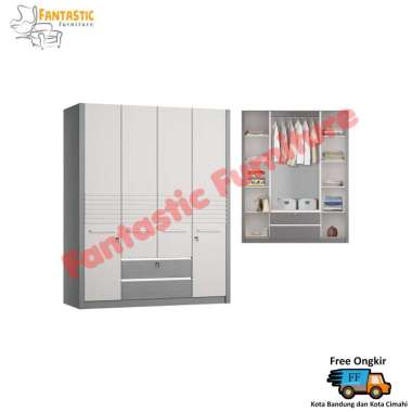 Lemari Pakaian Swing LP 389 Lois PUTIH Bandung