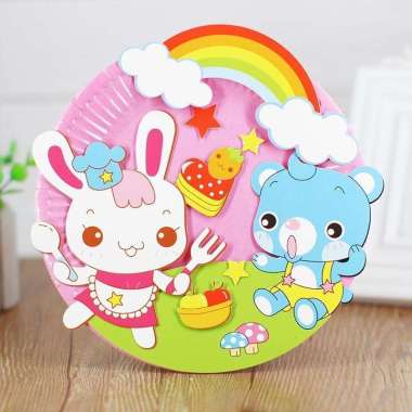 Mainan DIY Tempelan Piring Karakter Unik Education Untuk Anak 008