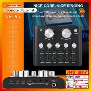 Soundcard V8 pro Original Live Recording Podcast Streaming Mic Karaoke