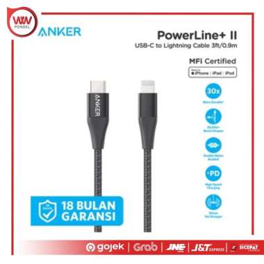 Anker A8652 - Kabel Charger Anker PowerLine +II C to Lightning 3ft