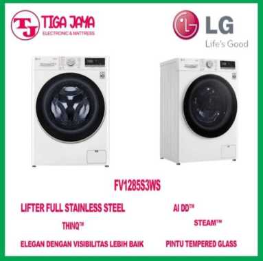 LG MESIN CUCI FV1285 FRONT LOADING 8,5 KG FV1285S3WS INVERTER