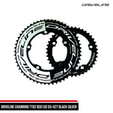 DELTACYCLES - DRIVELINE CHAINRING TT02 BCD130 55/42T BLACK-SILVER