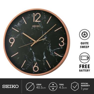 Jam Dinding Seiko Clock QXA760P 40.5cm Detik Senyap Aluminium case Ori