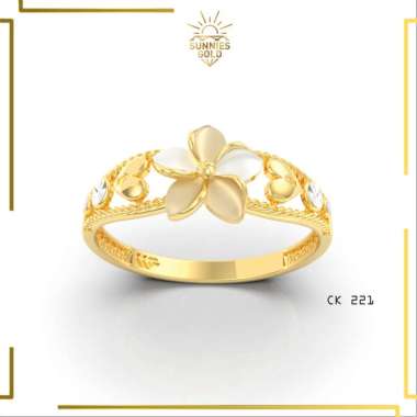 CINCIN EMAS ASLI KADAR 375 DAN KADAR 300 CINCIN BUNGA EMAS CINCIN REMAJA DEWASA CK 221 8K