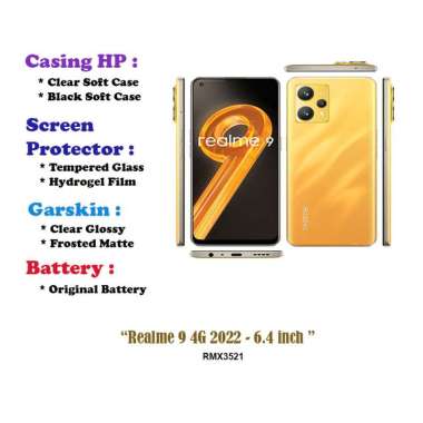 Realme 9 4G 2022 - 6.4 inch - Case - Screen Protector - Battery - Dll Hydrogel