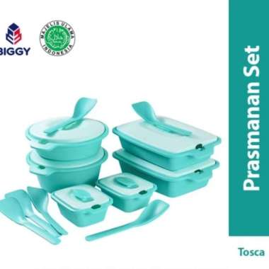 Prasmanan Set - Kotak#Tupperware Set Sayur Lauk Aquamarine Biggy Set Multicolor