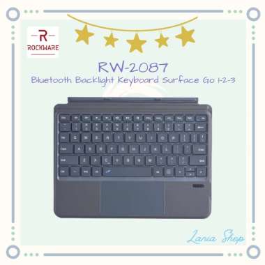 ROCKWARE RW-2087D - Bluetooth Backlight Keyboard for Surface Go 1-2-3
