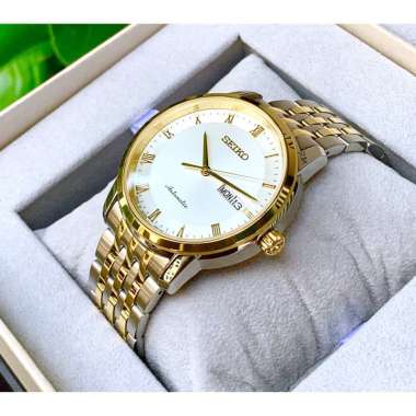 SEIKO Presage SRP-694J1 Automatic JDM Original Garansi Resmi Jam Tangan Pria Silver Gold