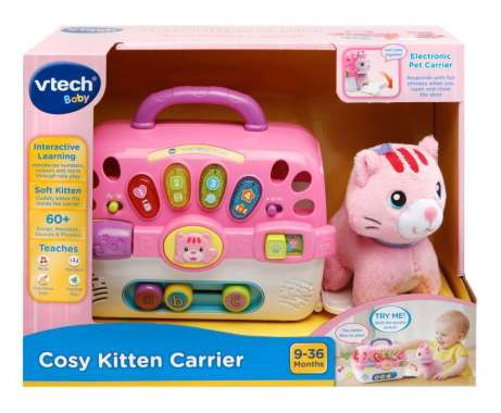 VTECH COSY KITTEN CARRIER, W/KITTEN multicolor