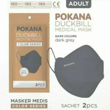 Pokana Duckbill Masker Medis 4 Ply not Sensi Softies Mouson KN95 KF94 Dark Grey