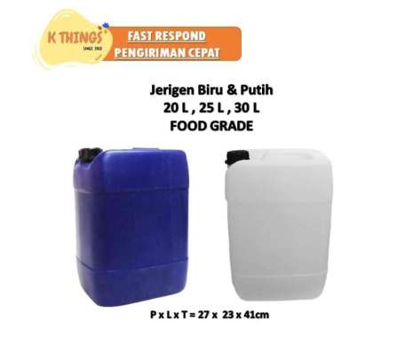 Jerigen Plastik Baru / Dirigen Plastik Baru Food Grade 20 25 30 Liter 20L - White