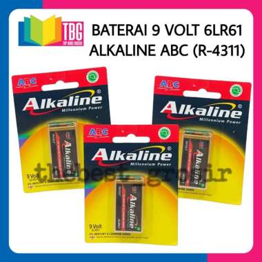 1 PCS BATERAI 9 VOLT 6LR61 ALKALINE ABC (R-4311) - BATRAI BATRE KOTAK 9V