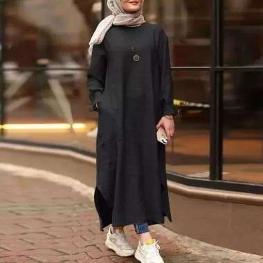 JESLA FASHION SAGITA TUNIK BAHAN KAIN CRINKLE AIRFLOW BAJU ATASAN WANITA TUNIK MUSLIM ATASAN WANITA 