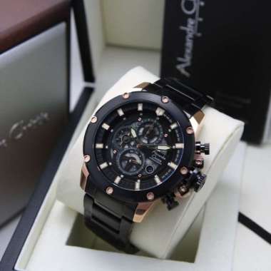 Jam Tangan Pria Alexandre Christie AC6564 AC 6564 Rosegold Black Original Garansi Resmi 1 Tahun