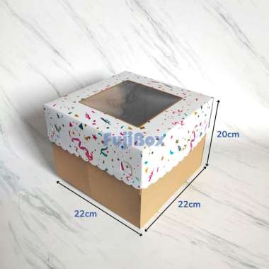 ( 1 PCS ) DUS KOTAK KUE TART 22 x 22 x 20 PARTY
