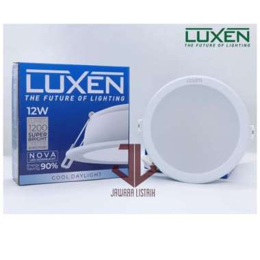 LUXEN NOVA 12 WATT DOWNLIGHT LED PANEL IB BULAT SUPERBRIGHT BERGARANSI Putih - BUBLE