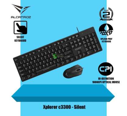 Alcatroz Xplorer C3300 Keyboard Mouse Splash Prof - Garansi Resmi Hitam
