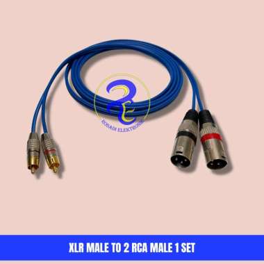 kabel xlr canon male 3 pin to rca male silver cable audio konektor 4 METER