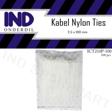 Kabel-Cable-Pengkitat Nylon-Nilon Tie-Ties-Tis 2.5x100-2.5 x 100 mm Putih 100 Pcs-Biji Kabel Ties