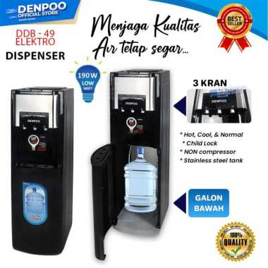 HYSTERIA Denpoo DDB 49 Dispenser [Galon Bawah] PIPA STAINLESS BLACK