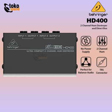 Behringer MicroHD HD400 HD 400 2 Channel Hum Destroyer
