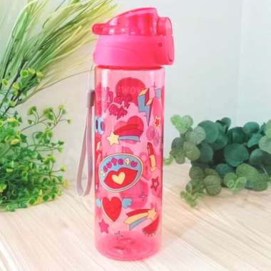 Botol Minum Anak Smiggle Colorful Karakter Lucu 700ml pink