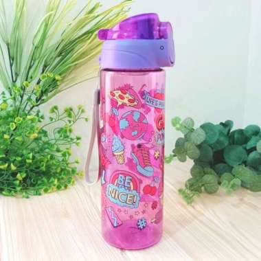 Botol Minum Anak Smiggle Colorful Karakter Lucu 700ml ungu