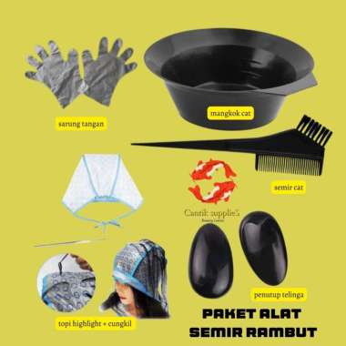 CAS. PAKET ALAT CAT SEMIR RAMBUT SALON BARBERSHOP LENGKAP pkt lengkap + jepit