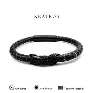 KRATOS | Gelang kulit Pria Gold