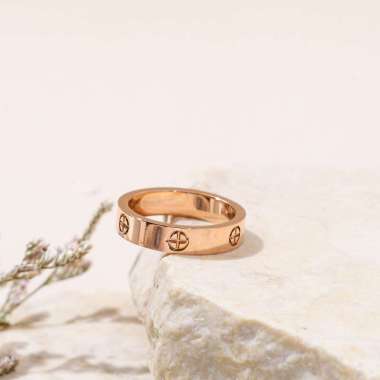 rebecca ring - premium stainless steel ring with gold plated 6 rose gold