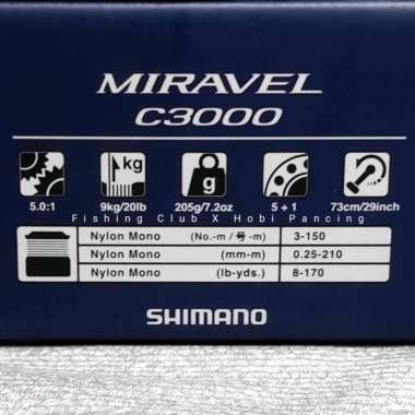 Reel Shimano Miravel 1000 2500 HG C3000 4000 Power Handle Galatama C3000
