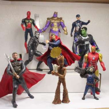 Action Figure Set Avengers End Game Karakter Marvel Thanos Thor (01E)