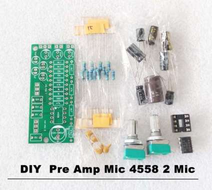 DIY Pre Amp Mic 4558 2 Mic