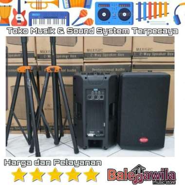 Speaker Active BARETONE MAX15RC MAX 15RC 500W ORIGINAL MAX15RC – BareTone 15″ professional ORIGINAL (+Stand) HITAM