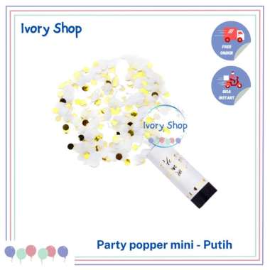 Party Popper Mini Confetti Soft Color Putih