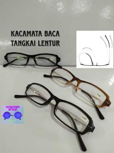 kacamata baca lensa plus klasik tangkai lentur plus125 cokelat