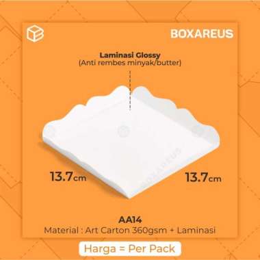 Alas Mini Korean Cake Box Chiffon Tray Kue Tatakan Kotak Dus | AA14 White