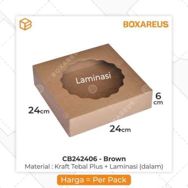 CB242406 Brown | Cake Box. mini cupcake box. box. packaging. kotak kue Tanpa Insert