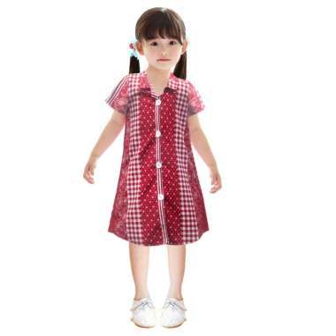 DRESS ANAKATwo Mix Dress Anak Bahan KATUN Motif Batik / Home Dress / Dress Rumah Fashion Y858 2 Maro