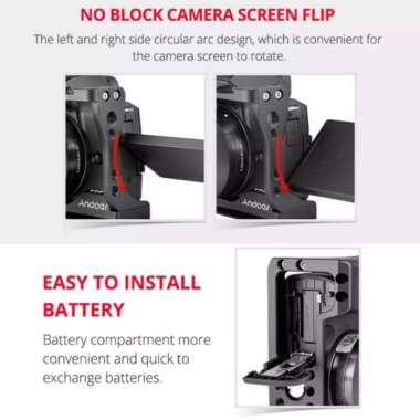 UURIG RIG CAGE STABILIZER HAND GRIP KAMERA MIRRORLESS CANON EOS M50 M5