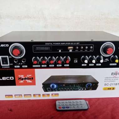POWER AMPLIFIER FLECO SC 211 BT / BLUETOOTH KARAOKE DUET USB HITAM