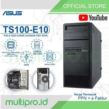 Server Asus TS100-E10/PI4 E-2224 2x8GB 2x256GB SSD SATA